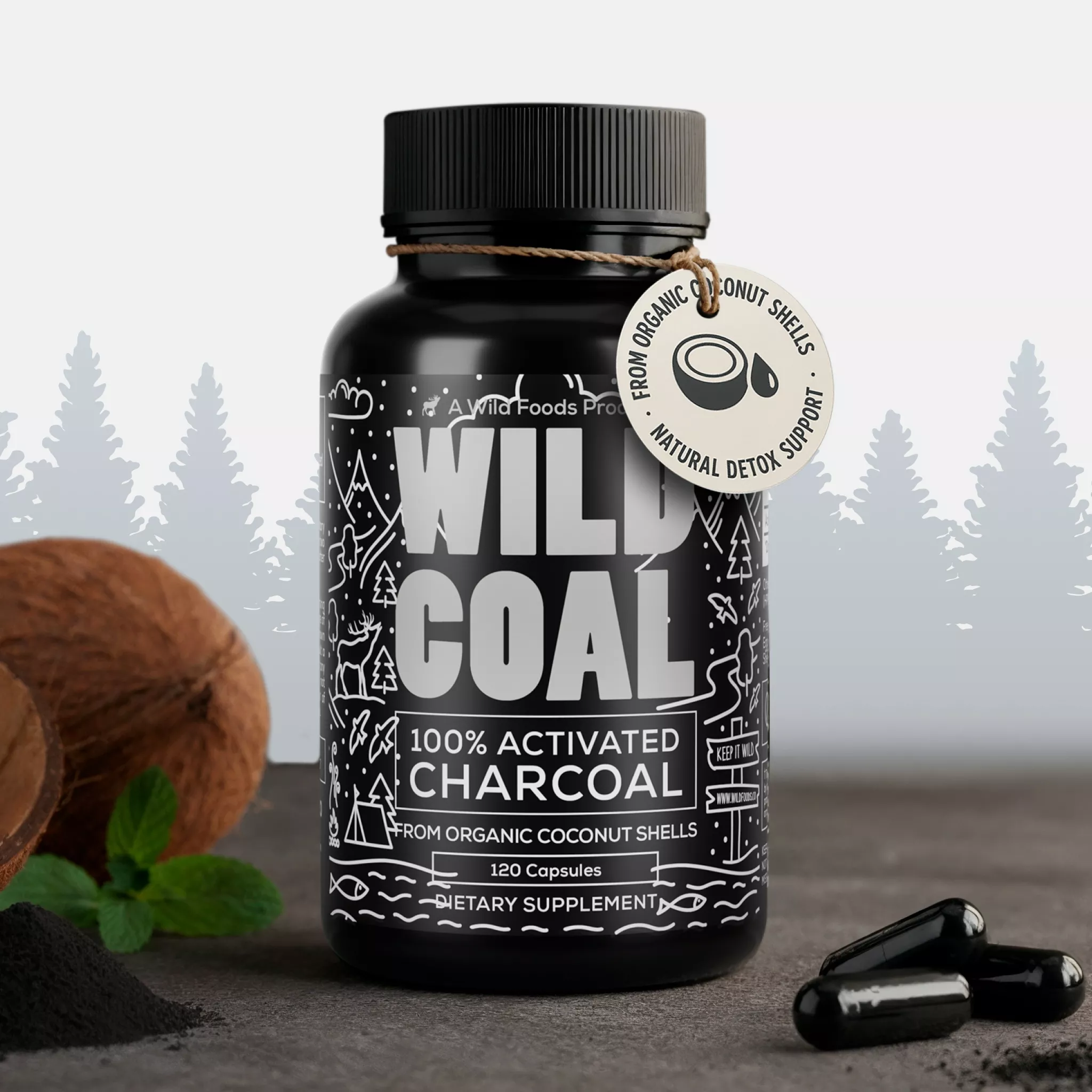 Wholesale of 10 - Activated Charcoal Capsules, 120ct - Image 2