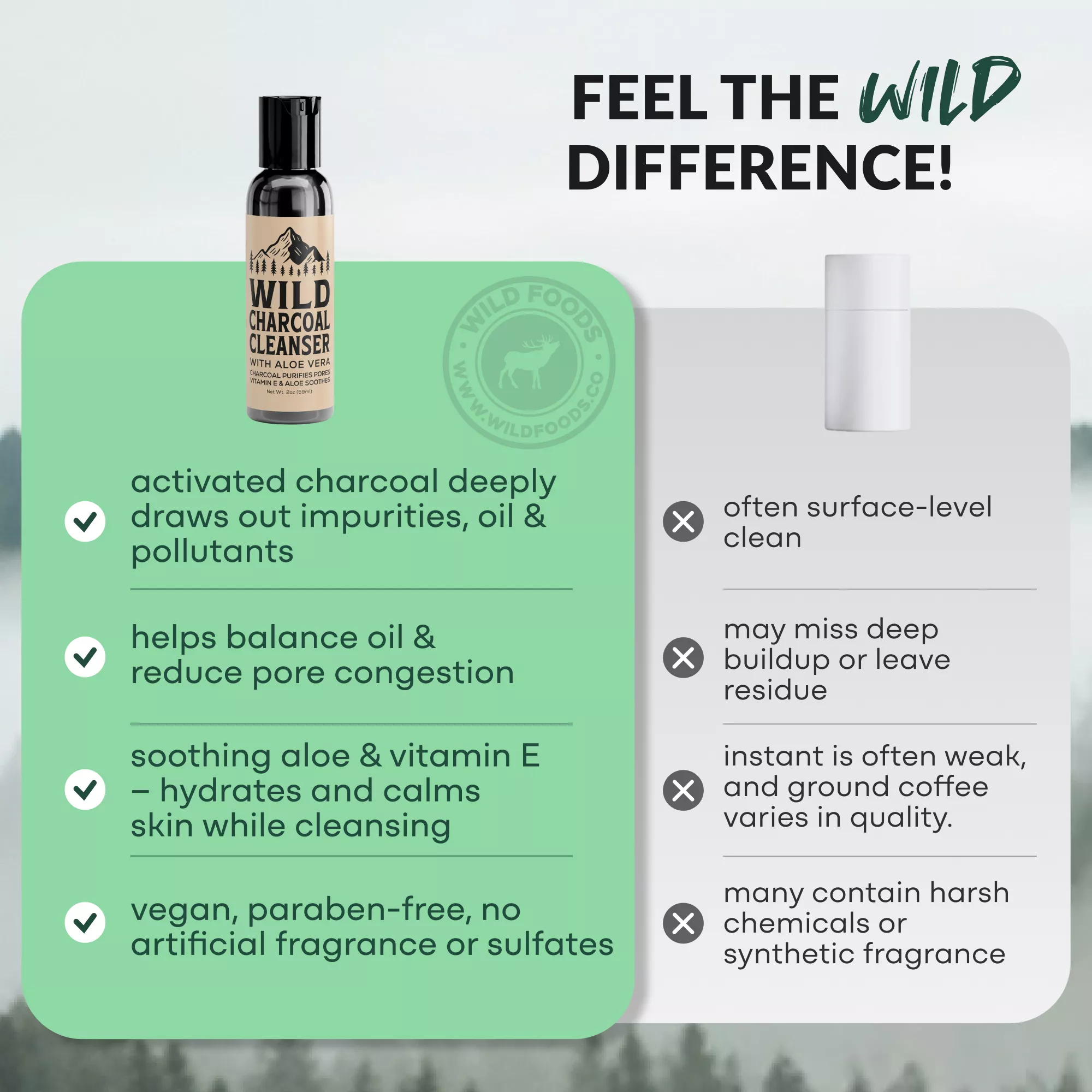 Wild Charcoal Cleanser — with Aloe Vera + Vitamin E - Image 5