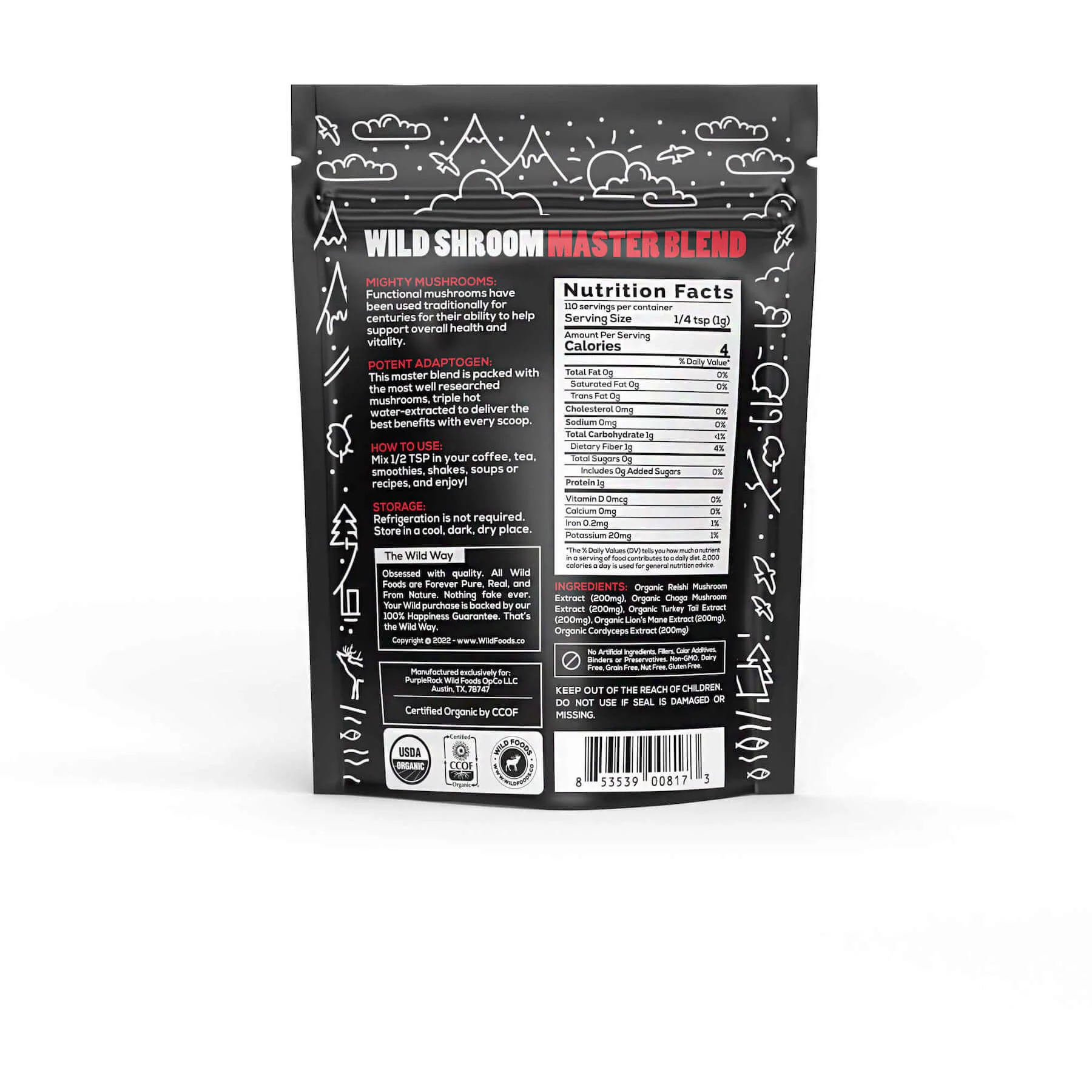 Wholesale of 10 - Master Shrooms Five Mushrooms Blend - Adaptogens + Prebiotic Powerhouse - Image 2