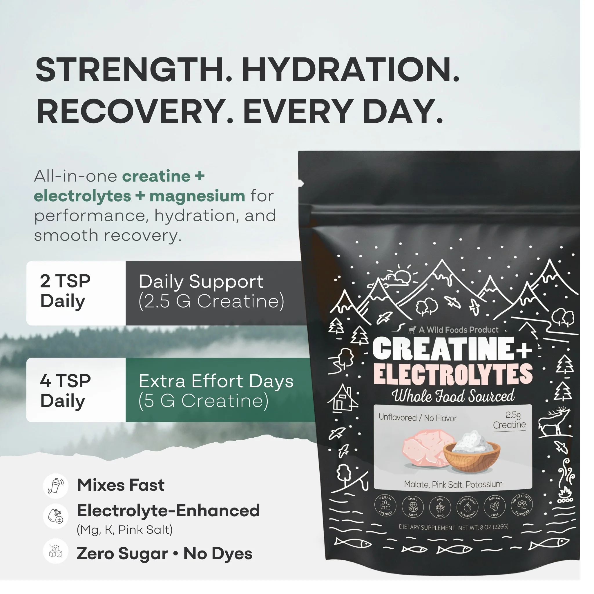 Wild Creatine + Electrolytes, Unflavored - Image 3