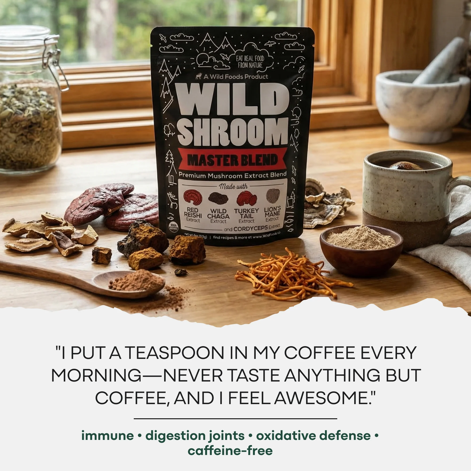 Master Mushrooms Blend, 110 servings – Daily Immune Support Adaptogenic Mushrooms - Image 5