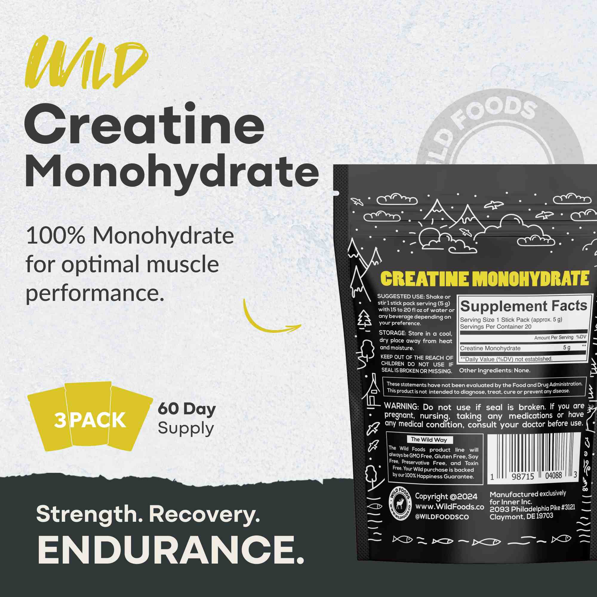 Wholesale of 10 - Wild Creatine Monohydrate, 20 Servings - Image 6