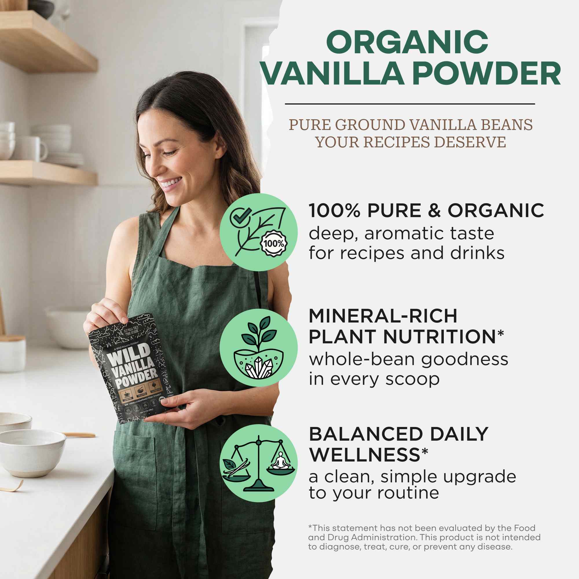 Vanilla Powder, 28 servings - Organic Ground Whole Vanilla Beans - Image 3
