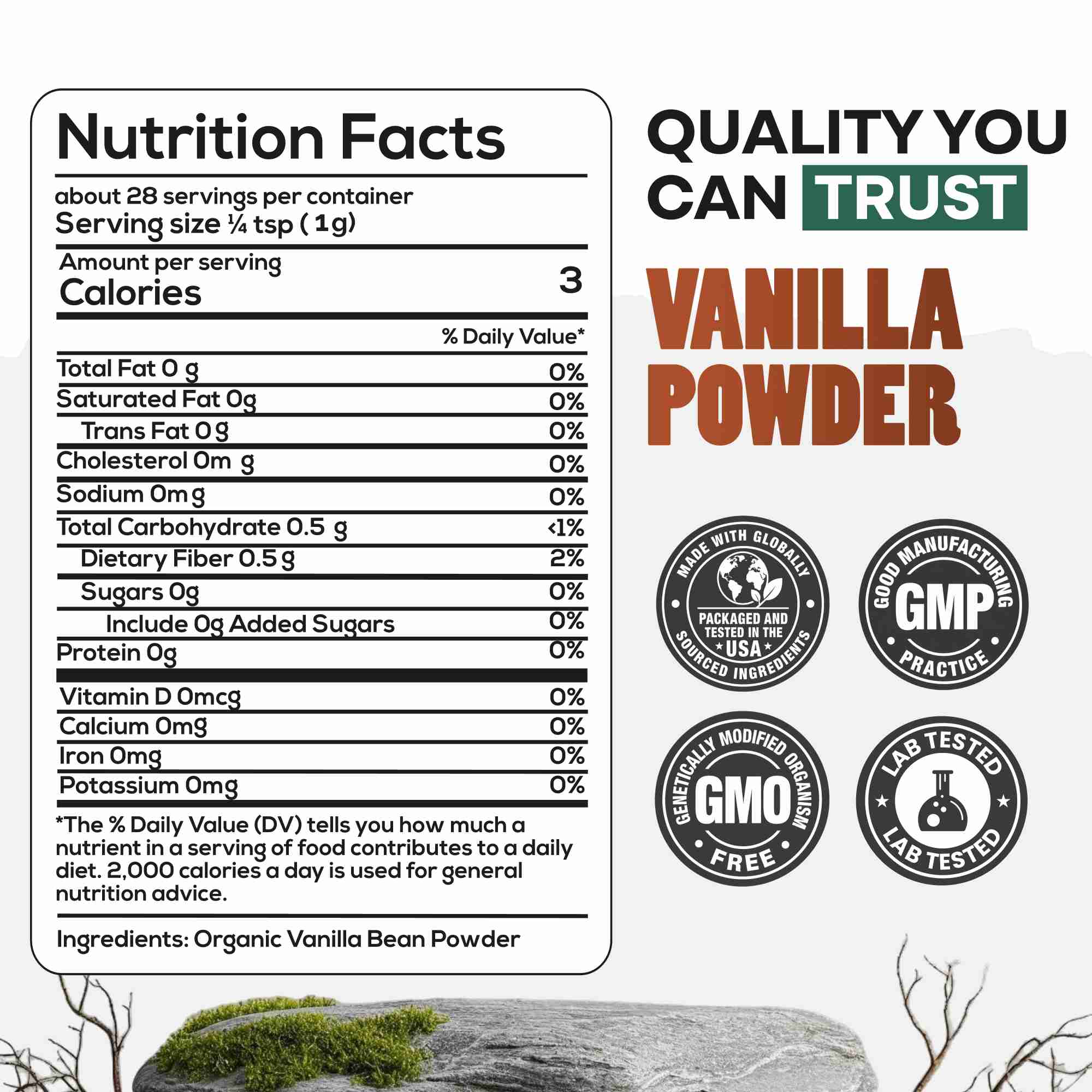 Vanilla Powder, 28 servings - Organic Ground Whole Vanilla Beans - Image 4