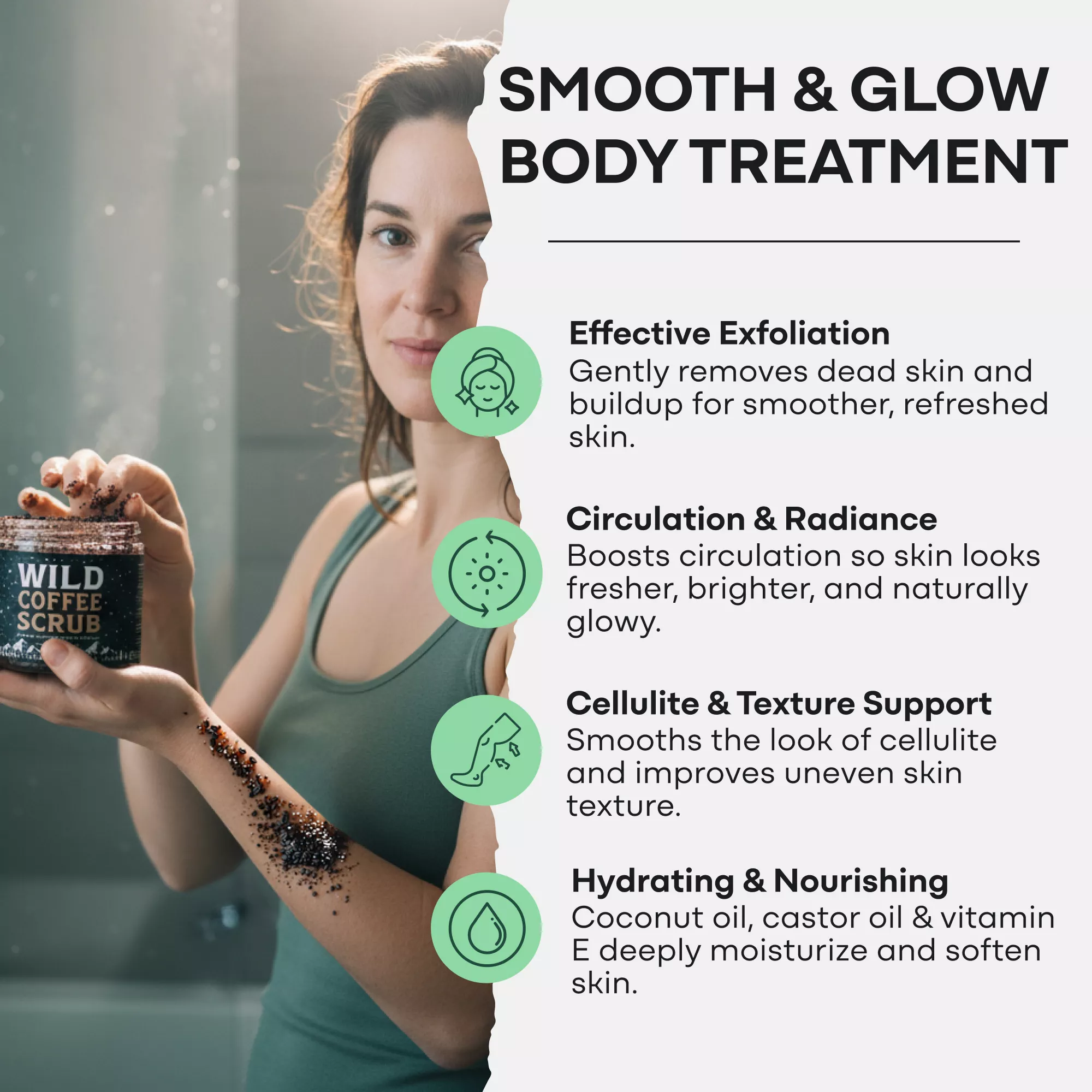 Wild Coffee Scrub — Full-Body Exfoliating Sugar & Oils Scrub - Image 3