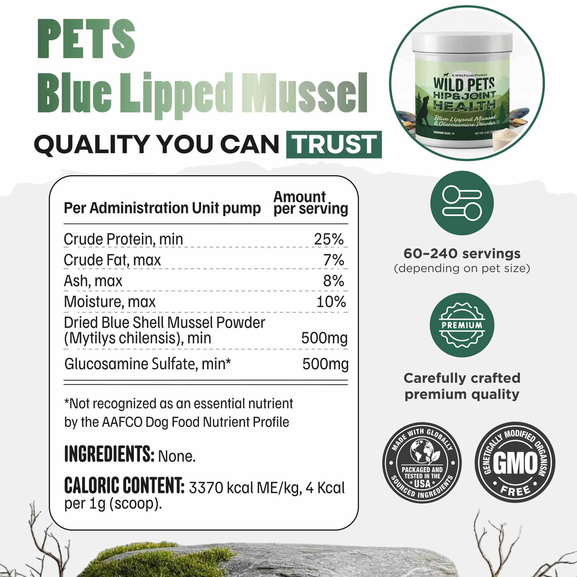 Wild Pets - Blue Lipped Mussel & Glucosamine Powder - Image 4