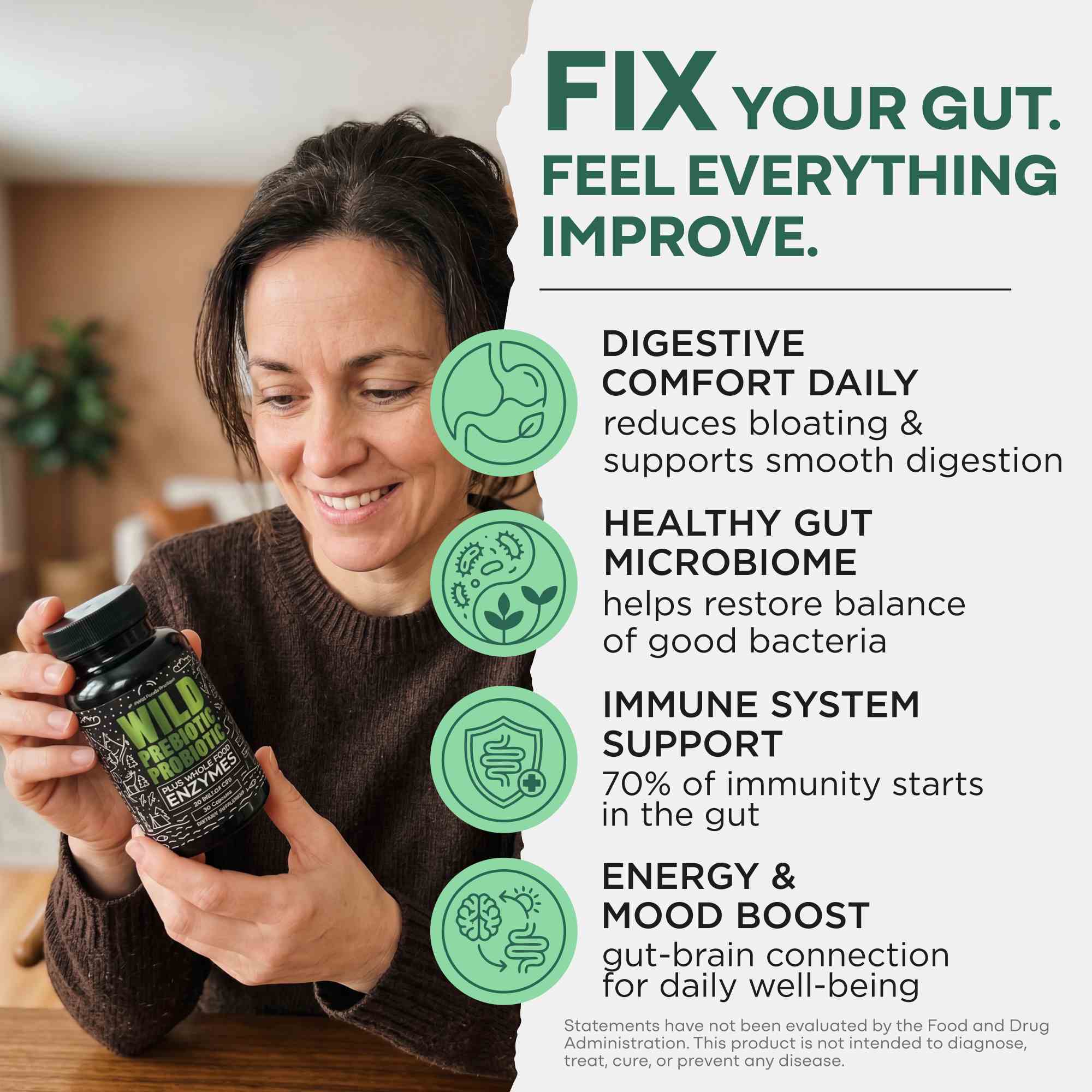Prebiotics & Probiotics, 30 servings – Gut Health & Digestion Support - Image 3