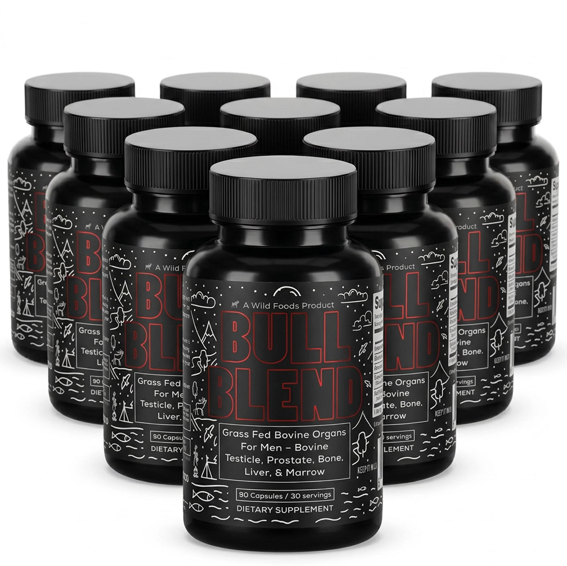 Wholesale of 10 - The Bull Blend - Beef Organs for Hormone Support