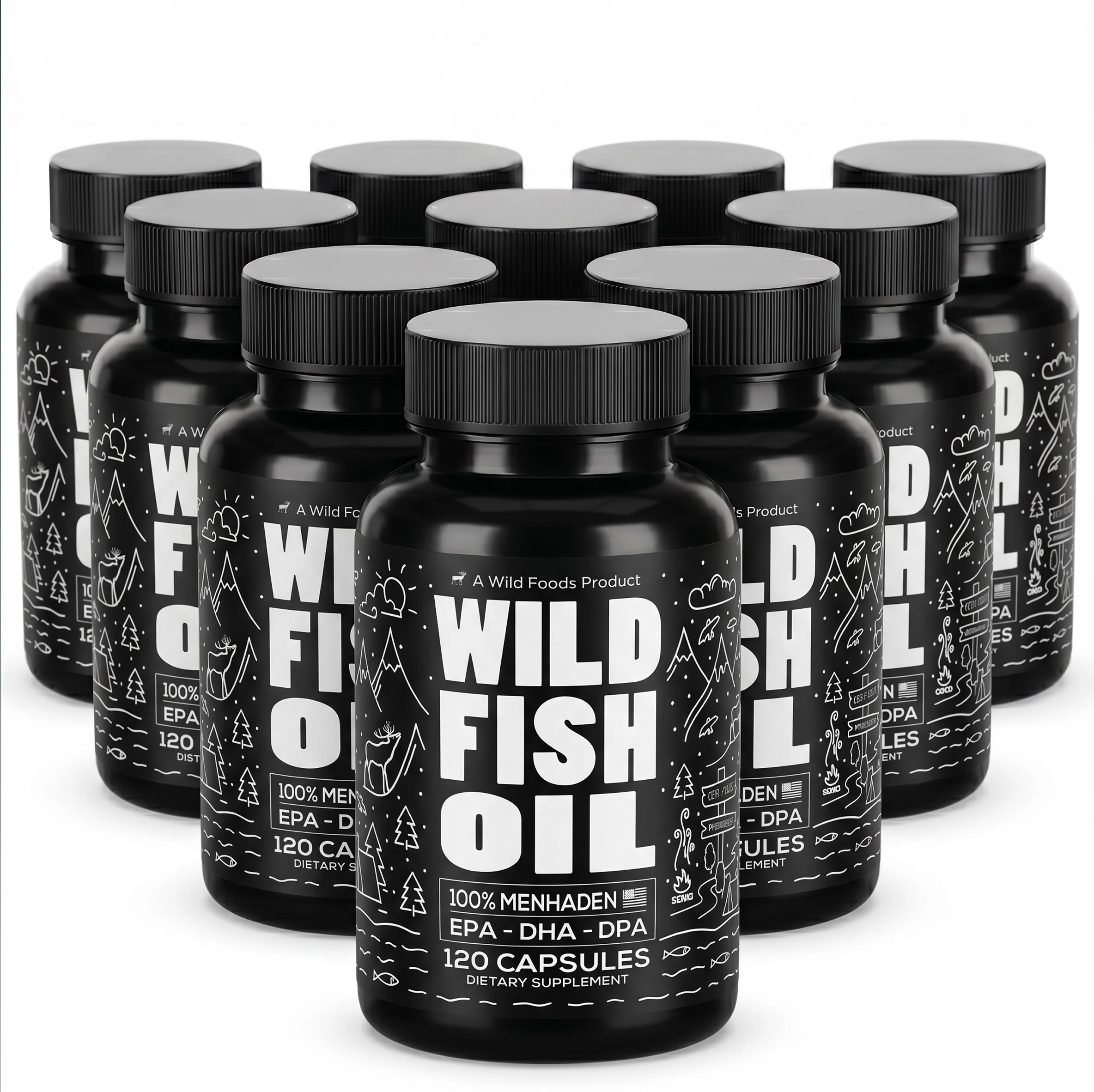 Wholesale of 10 - Wild Fish Oil, Omega-3 DHA, EPA, DPA, TG Form