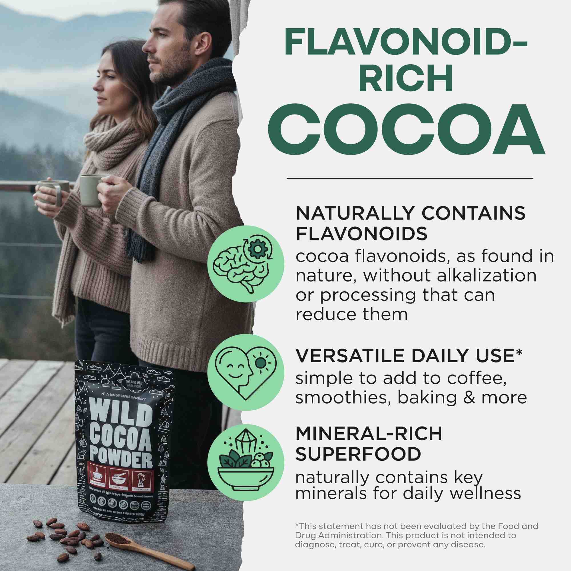 Cocoa Powder, 57 servings - Single-Origin Antioxidant - Image 3