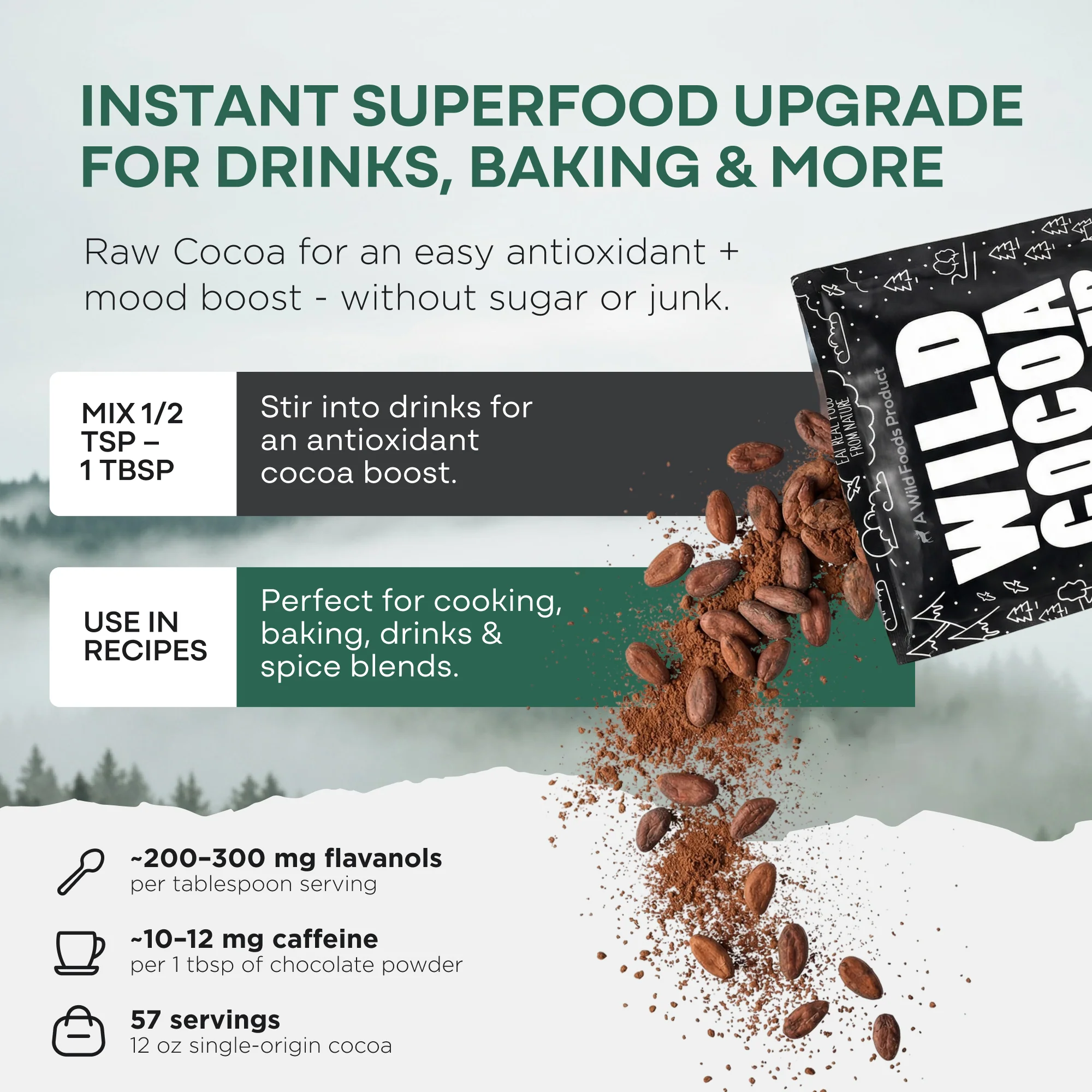 Cocoa Powder, 57 servings - Single-Origin Antioxidant - Image 4