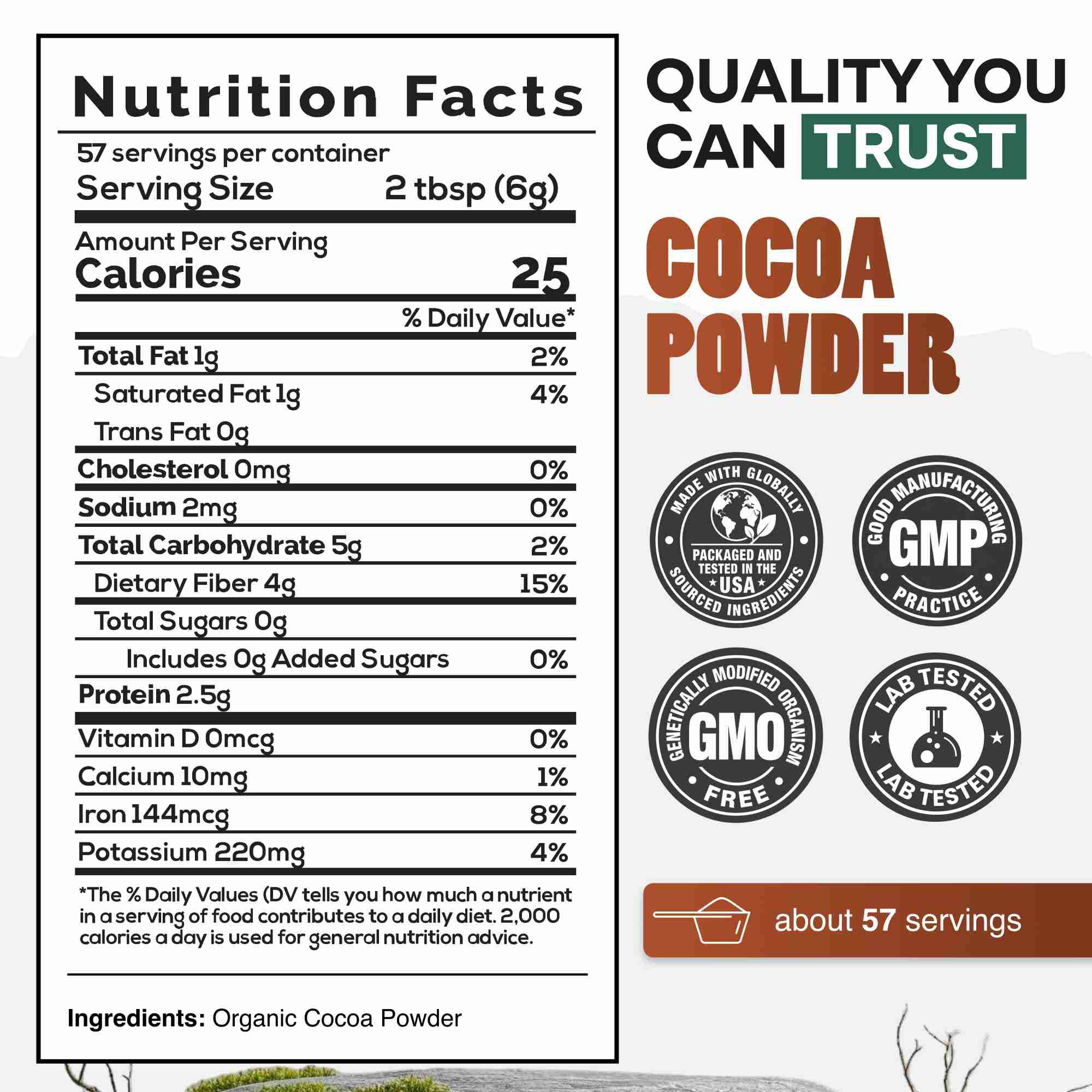 Cocoa Powder, 57 servings - Single-Origin Antioxidant - Image 5