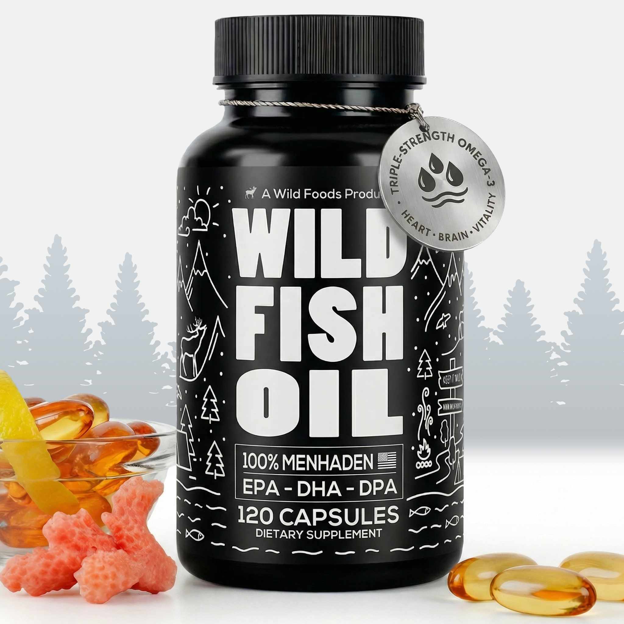 Wild Fish Oil Capsules, Omega-3 Blend, Sustainable, Pure, Third-Party Tested - Image 6