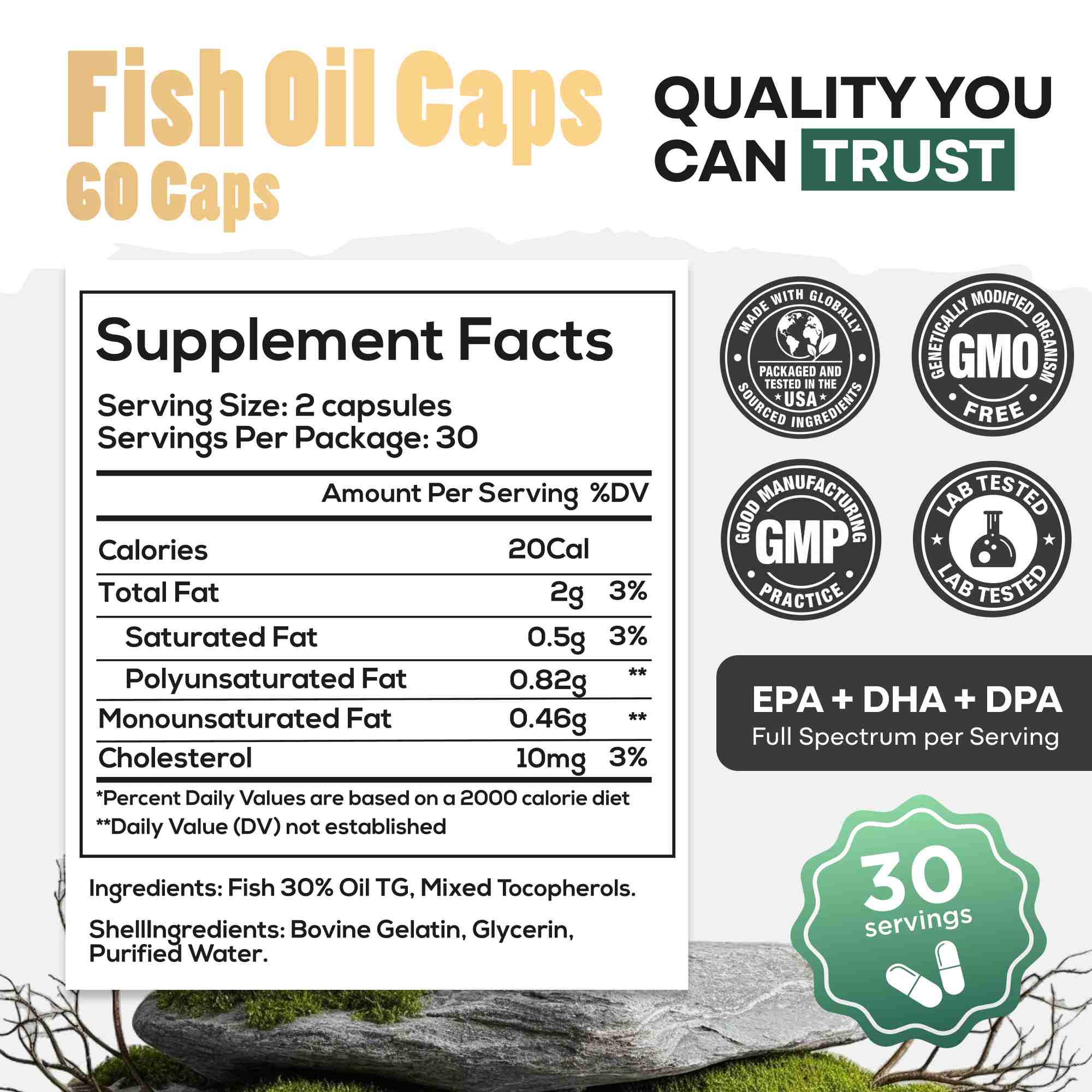 Wild Fish Oil Capsules, Omega-3 Blend, Sustainable, Pure, Third-Party Tested - Image 8
