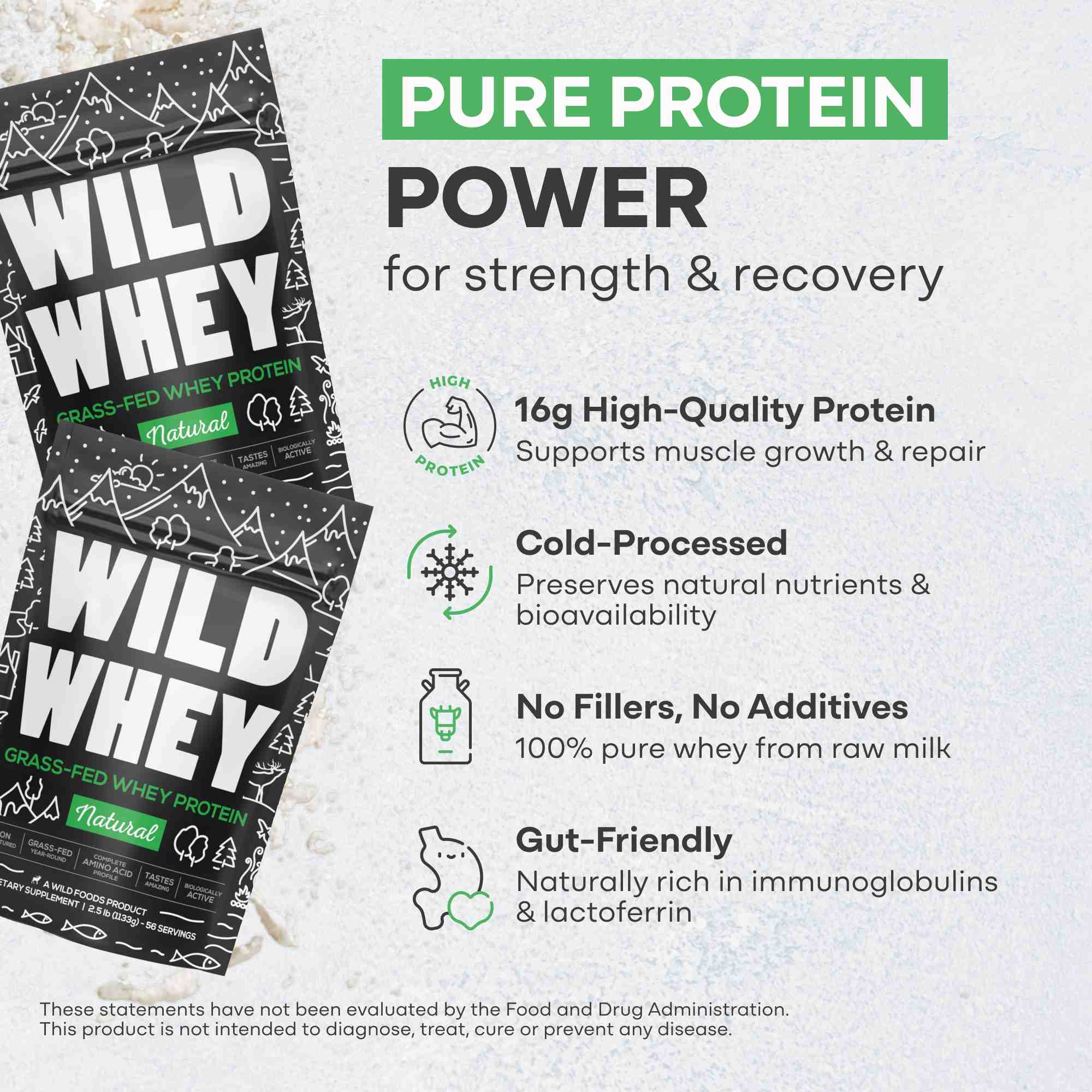 Cold Process Grass-Fed Whey Protein, Non-denatured, Pasture-Raised Cows - Image 3